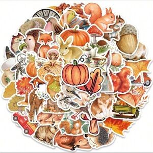 Autumn Animal and Nature Stickers (50 pack)